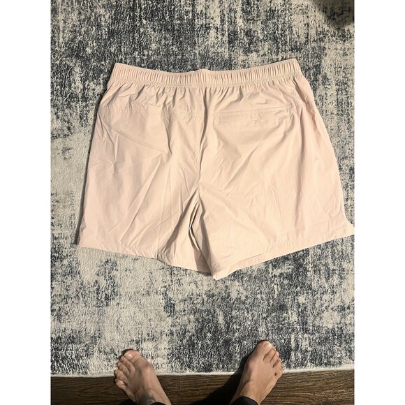 VRST Men's 5" Everyday Shorts Light Pink Crepe Size Large Mesh Lining Drawstring - Picture 2 of 6